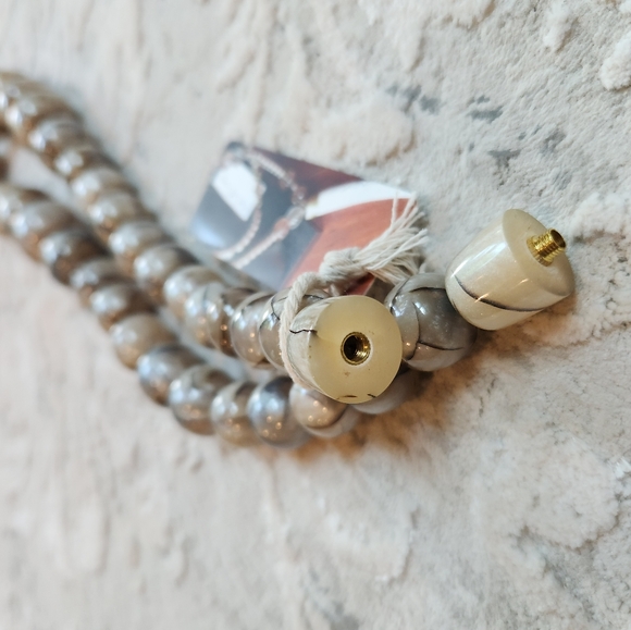 Acrylic Statement Necklace w Black and White Marbeling - Picture 13 of 17